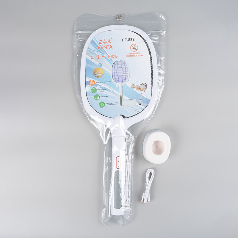 FF-888 1200mAh Wave LED Mosquito Swatter USB genopladelig FF-888 1200mAh Wave LED Mosquito Swatter USB genopladelig